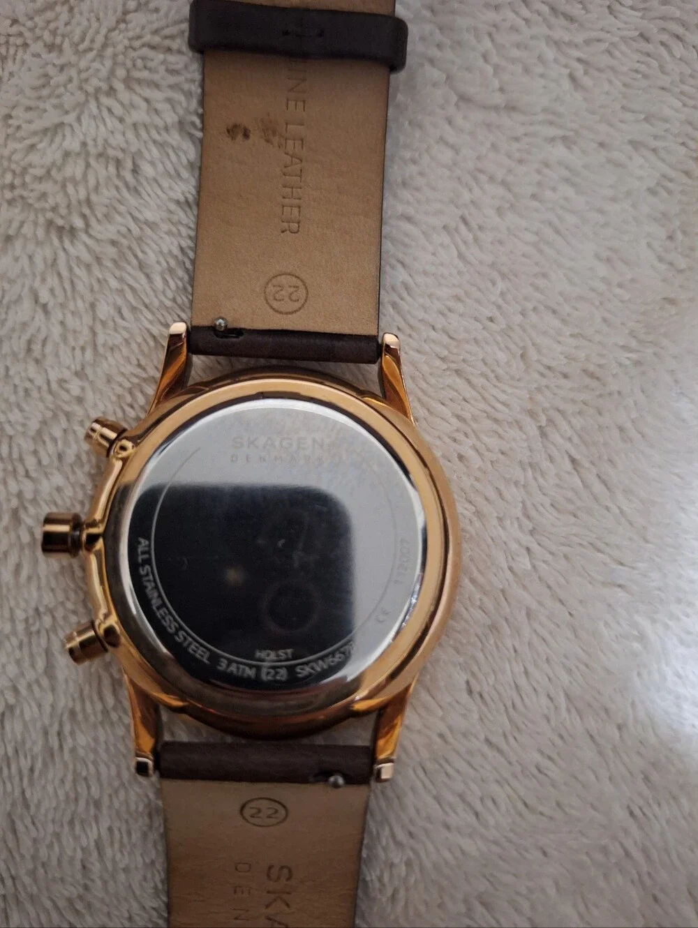 Mens Skagen Denmark Watch Rose Gold/ Burgundy
